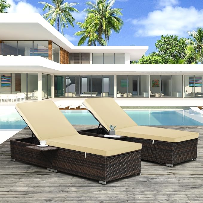 Chaise Lounge Cushion for Outdoor Furniture, Waterproof Fade and Tear Resistant - Image 6