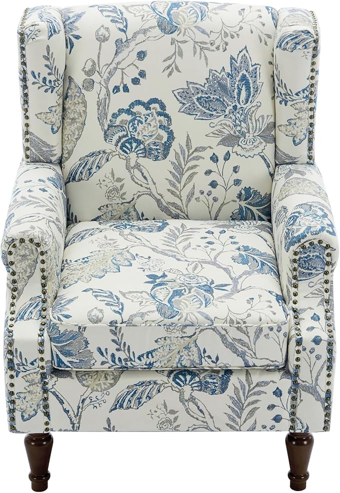 Pia Ricco High Back Floral Accent Chair - Image 6