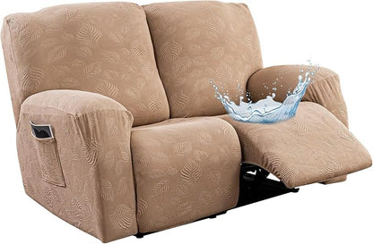 Gennia Recliner Loveseat Cover 4 Pieces, Waterproof Stretch Recliner Sofa by Genina