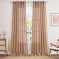 Peach Linen Curtains 90 Inch Long 2 Panels by Nanspring