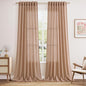 Peach Linen Curtains 102 Inches Long Rod Pocket Back Tab Drapes 2 Panels Set by Nanspring