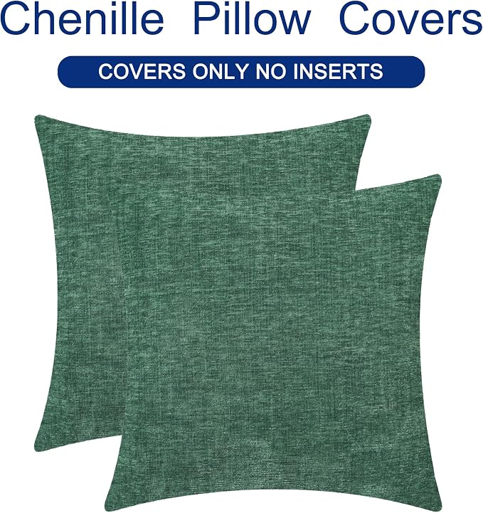 CaliTime Decorative Couch Throw Pillow Covers 18 X 18 Inches Dark Green | Pack - Image 6