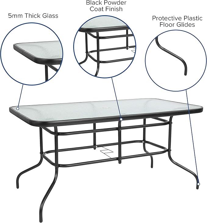 Flash Furniture Lila 5 Piece Patio Dining Set - Image 3