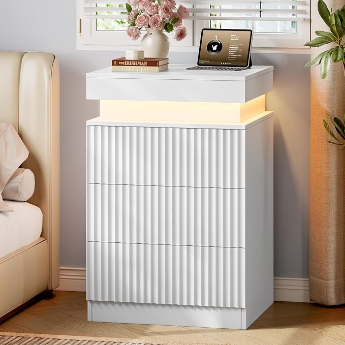 Xixini Fluted Nightstand Set of 2, Night Stand - Image 9