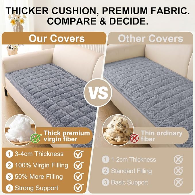 Smiry Couch Cover for Dogs, Non Slip Fuzzy Pet Sofa Arm Covers Washable | Sofa - Image 4