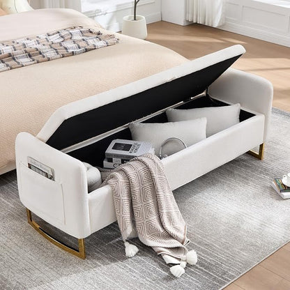 65" Storage Ottoman Bench, Storage Bench - Image 6