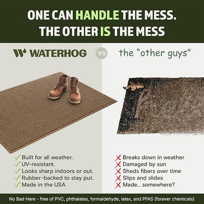 WaterHog Squares Front Door Mat Indoor Outdoor Entrance, All-Weather Mats | - Image 5