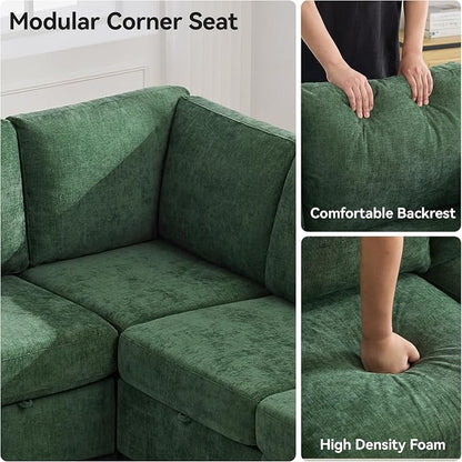 104'' V Shaped Modular Sofa, Sectional Couch - Image 4