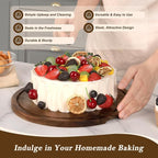 Bellsal Cake Stand with Clear Acrylic Dome Lid, 12in Acacia Wood Cake Holder with Lid, Cake Plate with Lid for Baking Gifts, Cake Display Server Tray for Birthday Party Weddings
