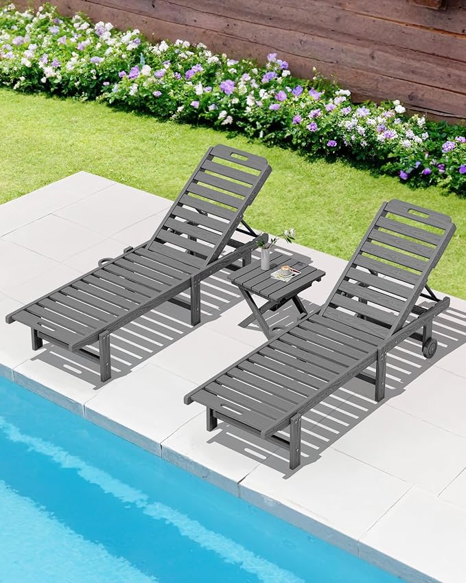 SERWALL Small Folding Side Table, HDPE Outdoor End Table - Image 10