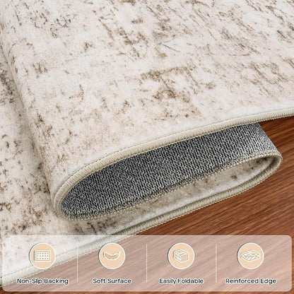 8x10 Area Rugs for Living Room Bedroom Dining Room Washable Beige Ivory | Soft - Image 4