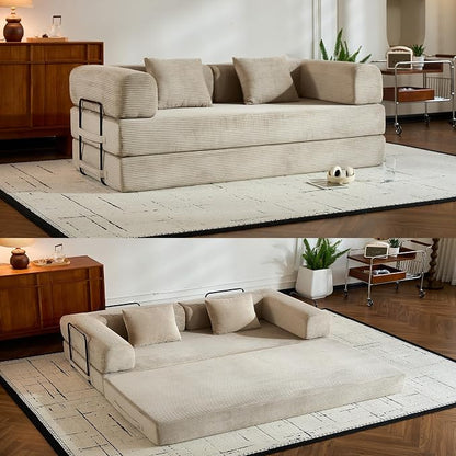 ZEIINPA Corduroy Floor Sofa Bed, Convertible Folding Couch Bed - Image 7