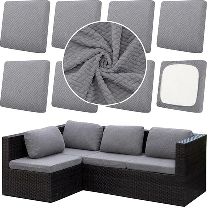 8Pcs Outdoor Cushion Covers, Elastic Patio Cushion Covers | Washable, by dreahoteztil