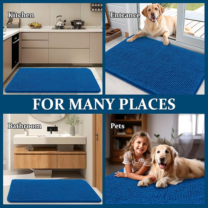 OLANLY Dog Door Mat for Muddy Paws 44x24, Super Absorbent Chenille Mud Mat | - Image 8