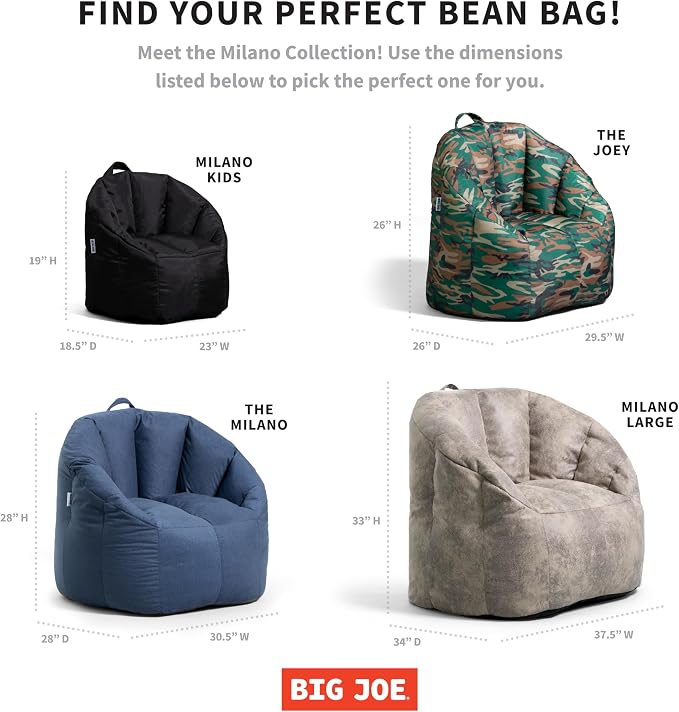 Big Joe Milano Large Bean Bag Chair - Image 3