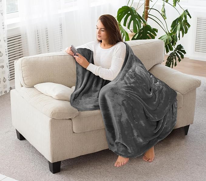 Utopia Bedding Ultra Soft Fleece Bed Blanket Throw Size Grey | Microfiber Plush - Image 6