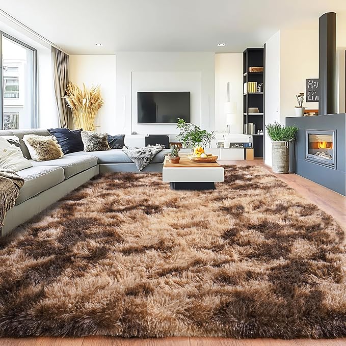 9x12 Area Rug for Living Room, Shag Large Rug for Bedroom by PIONBLANK