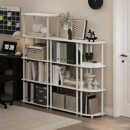 Furinno Turn-N-Tube Corner Shelf, 4-Tier Corner Bookshelf, Display Storage - Image 2