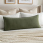 MIULEE Decorative Linen Lumbar Pillow Cover 14x36 Inch Dark Olive Green | Boho by MIULEE