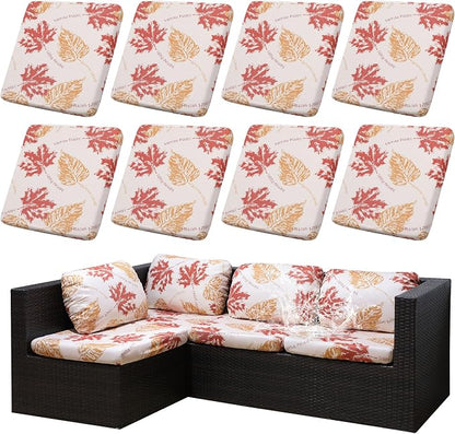 8Pcs Outdoor Cushion Covers, Elastic Patio Cushion Covers | Washable, by dreahoteztil