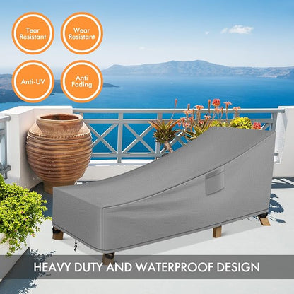 WLEAFJ Patio Chaise Lounge Cover Waterproof, Heavy Duty Outdoor Lounge Chair - Image 6