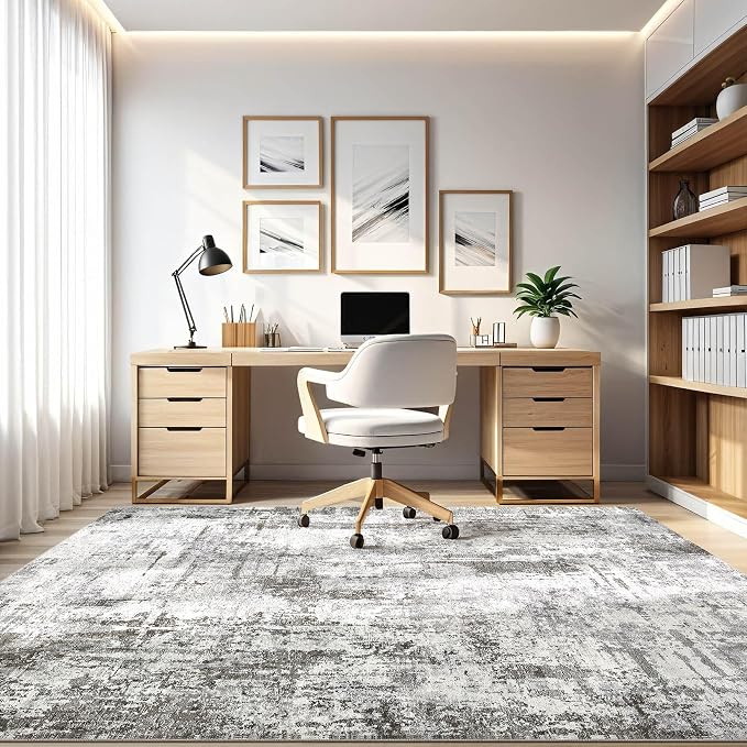 LOONGRUG 10x12 Area Rug Washable Large Neutral Modern Living Room Rug | - Image 8