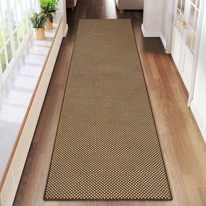 Hallway Runner Rug Long Kitchen Runner Washable Dark Brown 2x8 ft | Boho Woven by YDKGL