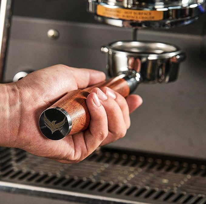 54mm Bottomless Portafilter Breville Compatible Rosewood Handle & Naked 18-21 Gram Filter Basket Included, Fits Barista Express, Pro, Touch, Bambino Plus, Infuser, Duo Temp Pro Impress