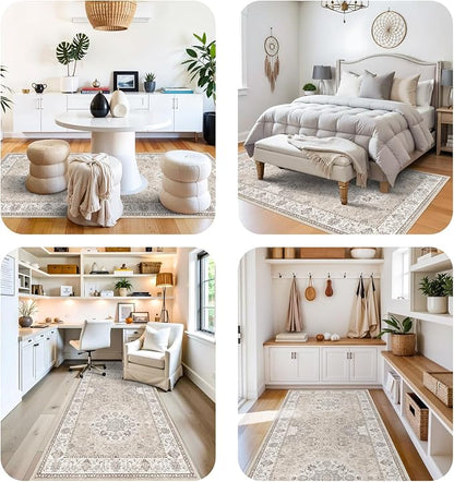 4x10 Hallway Wide Runner Rug: Washable Oriental Soft Area Rug - Image 8