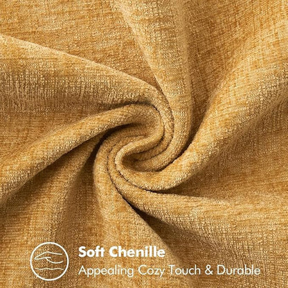 MIULEE Decorative Euro Sham Pillow Covers 24x24 Inch Gold 2 Pack | Mustard - Image 3