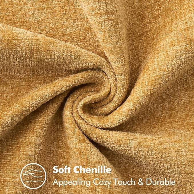 MIULEE Decorative Couch Throw Pillow Covers 18x18 Inch Gold 2 Pack | Mustard - Image 3