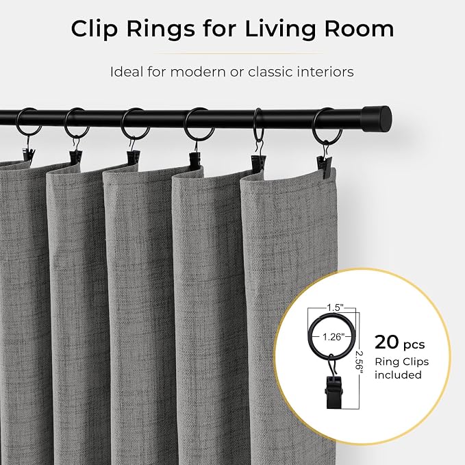 INOVADAY Blackout Curtains, 2-Panel Linen Textured 100% Thermal Insulated Room - Image 4