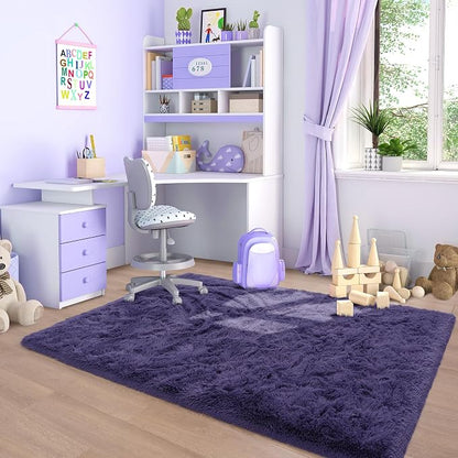 9x12 Extra Large Taro Purple Fluffy Area Rug Non-Slip - Image 6