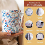 Maison d' Hermine Coffee Mug with Handles Fine Bone China Mugs Pack of One Tea Cups for Hot Beverages Cappuccino Latte Home Restaurant Office Perfect for Gift (Indian Floral - Paisley, 15 Ounce)