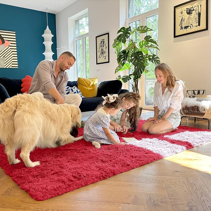 OLANLY Area Rugs for Living Room Bedroom, Machine Washable 4x5.9 ft Soft Fluffy - Image 7