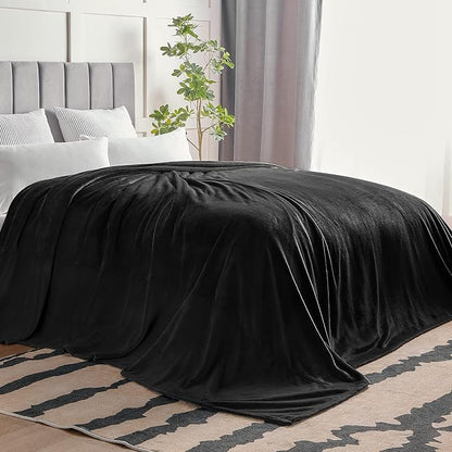 BEDELITE Fleece Blanket Soft Plush Oversized Bed Blanket Black 120"x120" | - Image 7