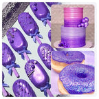 Edible Glitter - 1oz Luster Dust Edible Food Grade Glitter for Cocktail, Cake Decorating, Baking, Drinks - Shimmer Dust Powder, Metallic Food Coloring Powder for Icing, Fondant, Candy, Cookie (Purple)