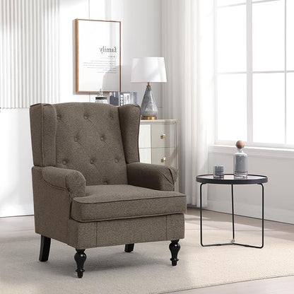 Accent Chair for Living Room, Mid Century Modern Upholstered Armchair, Wingback - Image 8