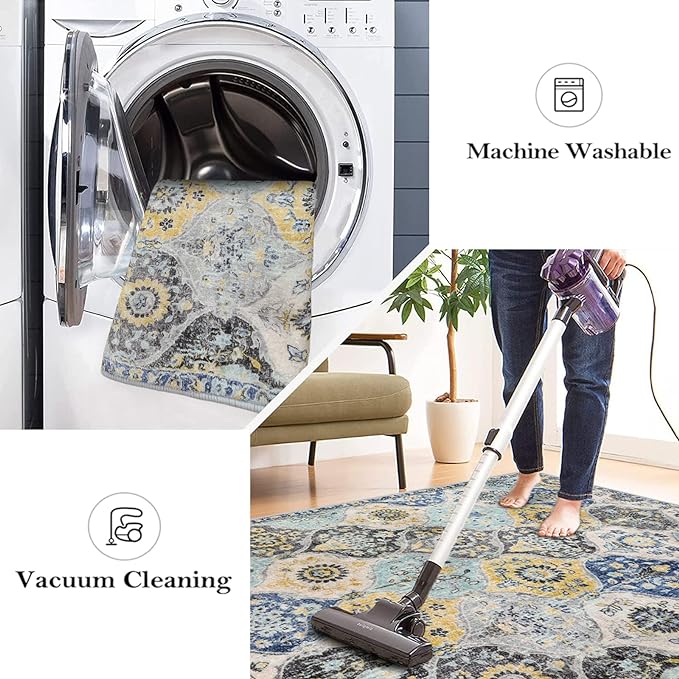 Lahome Moroccan Washable Small Area Rug, 3x5 Area Rug - Image 4