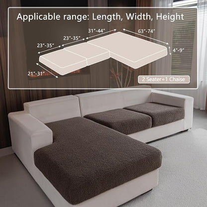 OHSIO Couch Cushion Covers for Sectional Sofa, Stretch Soft Sofa Slipcovers - Image 2