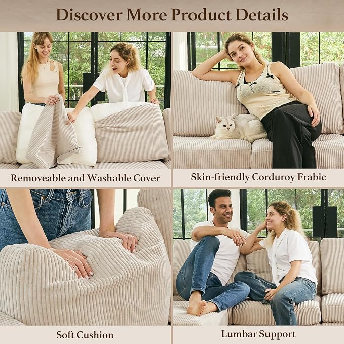 Belffin 114.2" 8 Seats Modular Sectional Sofa - Image 4