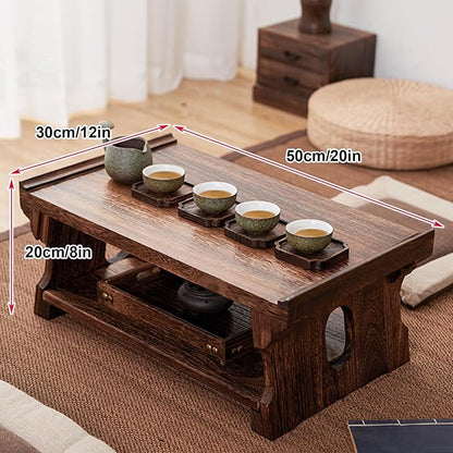Japanese Solid Wood Tatami Tea Table, Low Coffee Table - Image 3