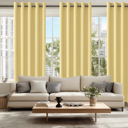 Blackout Curtains for Bedroom, 60 x 84 Inches Long, Light Yellow | Thermal - Image 6