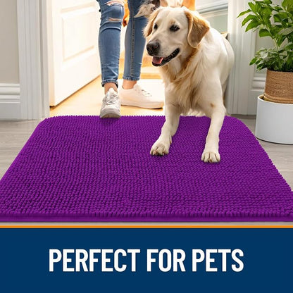 OLANLY Dog Door Mat for Muddy Paws 34x21, Super Absorbent Chenille Mud Mat | - Image 6