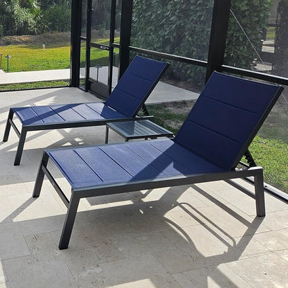 PURPLE LEAF Extra Large Outdoor Chaise Lounge 2 Pieces Aluminum Patio Lounge - Image 3