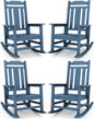 SERWALL Oversized Rocking Chair, HDPE Outdoor Rocking Chairs Set of 4, Patio by SERWALL