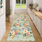 DUKINO 3x8 Kitchen Runner Rug, Soft Floral Washable Rug by DUKINO