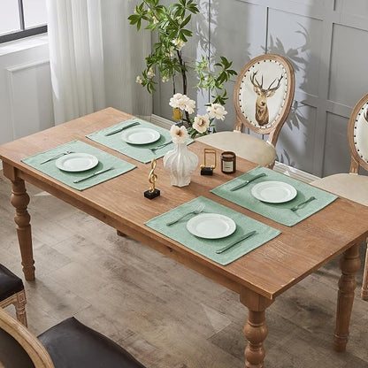 BALCONY & FALCON Placemats Set of 6 Faux Linen Cloth Place Mats Washable - Image 7