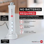 Secretbase 3 Speed Rechargeable Milk Frother, Pitcher, Charging Base - Handheld Mixer for Latte, Drinks, Matcha - Includes Cup, Electric Stirrer, Double-Whisk Frother for Coffee, Egg Beater (White)