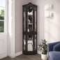 BELLEZE Lighted 3-Side Glass Display Curio Cabinet w/Tempered Glass Doors and by BELLEZE